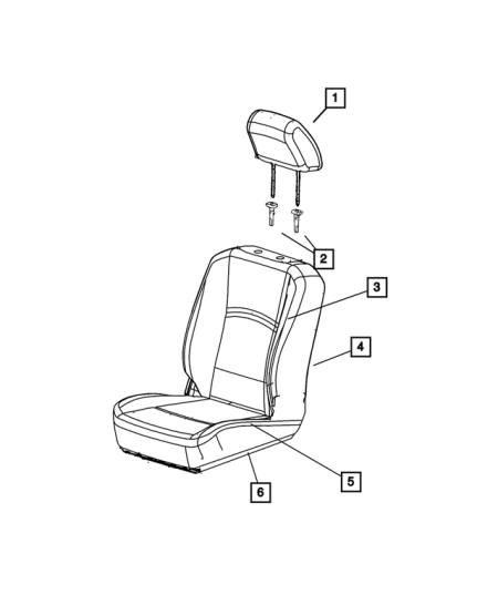 Front Seat Cushion Cover, Right - Mopar (5RC42DX9AB)