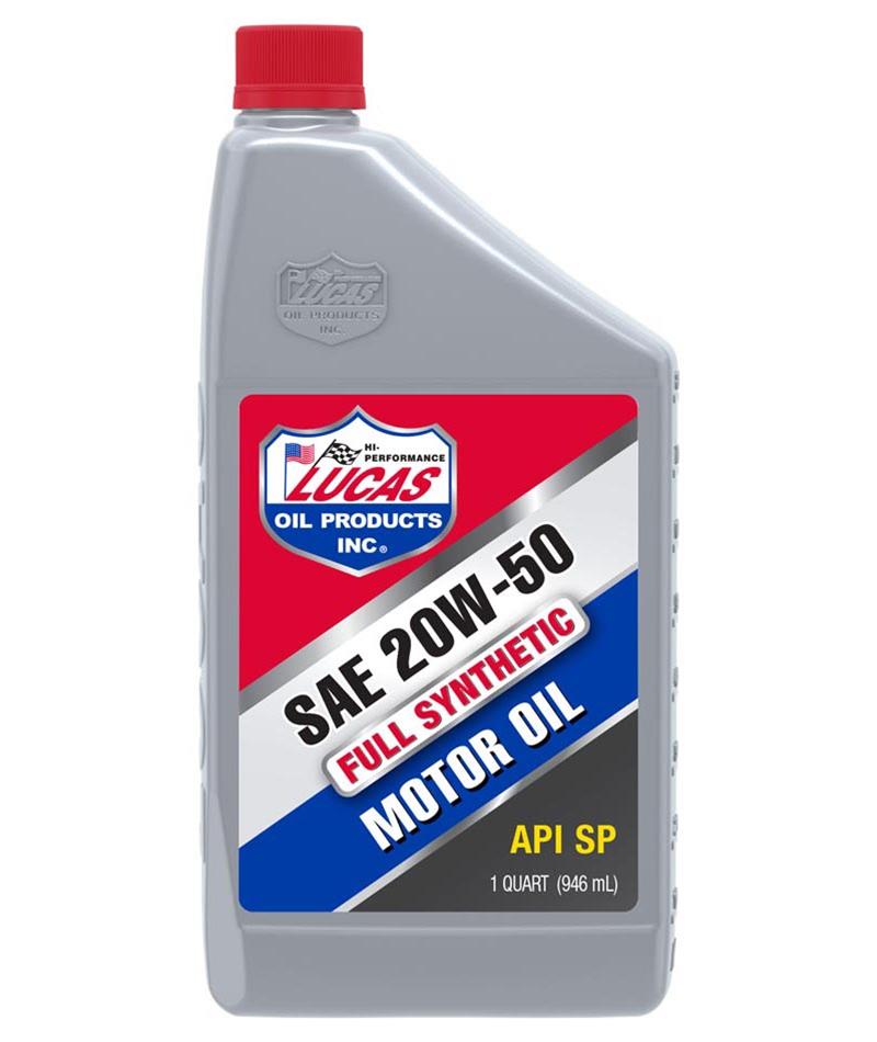luc-10054 Lucas Synthetic 20W-50 High Mileage Motor Oil 1qtr - Afbeelding 1